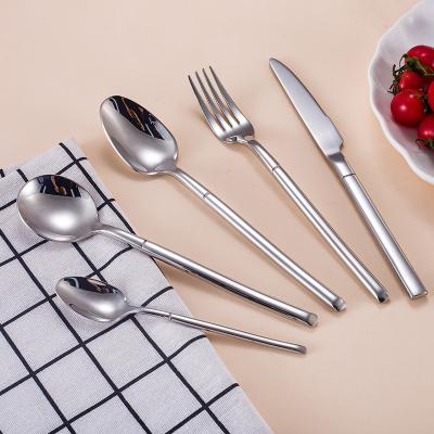 China Durable OEM ODM Metal Mirror Polished Stainless Steel Silverware Set Spoon And Fork Cutlery For Hotel for sale