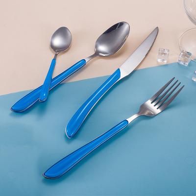 China Viable Hot Selling Portable Stainless Steel 16pcs Knife Fork Spoon Flatware Flatware Plastic Cutlery Set for sale