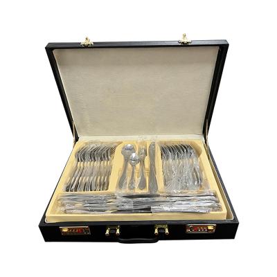 China Sustainable Wholesale High Quality Dinner Spoon Fork Set 72 Pcs Cutlery Set With Wooden Case for sale