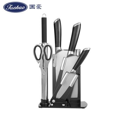 China High Quality Viable Metal Stainless Steel Serving Knife Sharpener 5pcs Kitchen Steak Knives Set With Knife Holder for sale