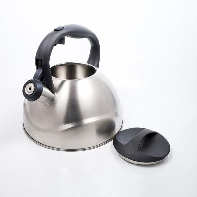 China Large Belly Shape Stainless Steel Tea Kettle Viable Silver Whistling Kettle for sale