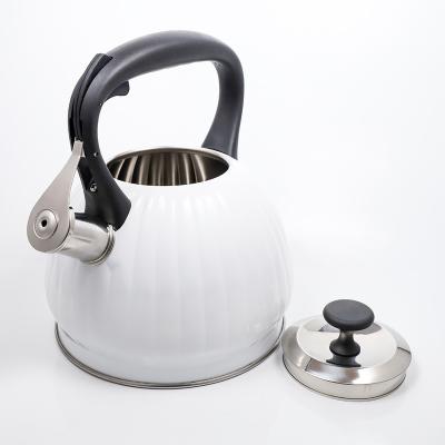 China Viable White Color Stainless Steel Whistling Tea Kettle Soup Kettle Electric Amazon Whistling Kettle for sale