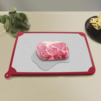 China Pink Frozen Food Thawing Dish Stocked Black Rapid Defrosting Defrosting Tray for sale