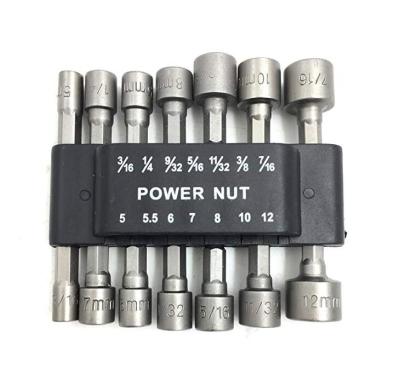 China 14pcs Quick Change Power Socket Wrench Bit Set Steel Metric Socket Wrench Set 1/4