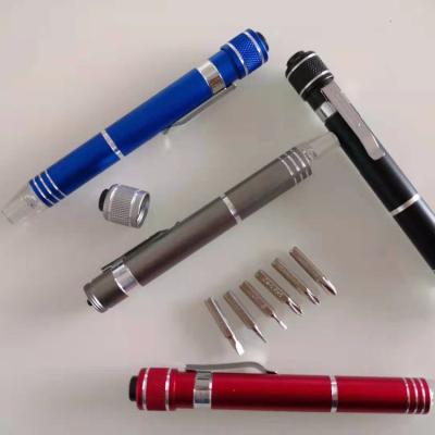 China Mini Pocket Phillips Screwdriver Set 6 in 1 Pen Shaped Bit Screwdriver 16*130mm for sale