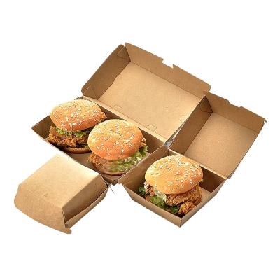 China Factory Disposable Custom Take Out Collapsible Burger Meal Boxes Take Out Salad Fried Chicken Recycle Lunch Packaging Paper Box for sale