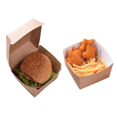 China Recycled Biodegradable Materials Hiqh Quality Corrugated Kraft Paper Hamburger Box for sale