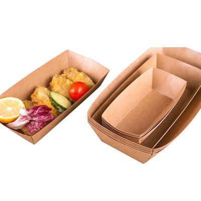 China Recycled materials bulk kraft paper plate or brown tray of fish and confetti boxes for sale