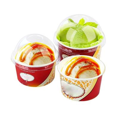 China Recycled Materials 4oz 8oz 10oz 12oz Paper Box Container Biodegradable Disposable Bulk Ice Cream Cup With Lid Spoon for sale