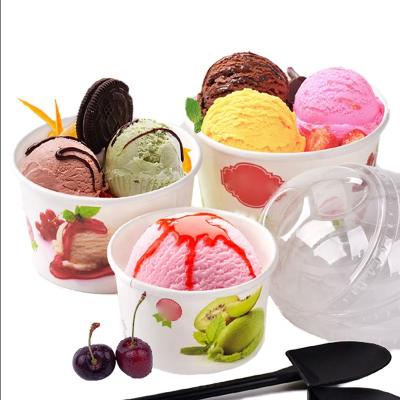 China Recyclable Custom Design Paper Dessert Cups Ice Cream Tub Yogurt Cup for sale