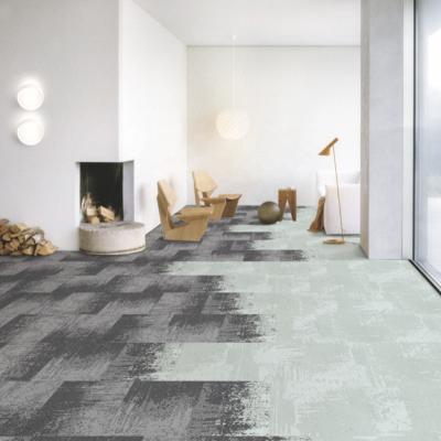 China Luxury Washable PVC Backing Plank Fireproof Acoustic Modern Fire Resistant Bitumen PU Backing Polypropylene Nylon Carpet Tile 50x50cm for sale