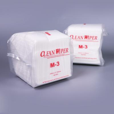 China 25x25cm fusselfreier Cleanroom nichtgewebter Papiercleanroom wischt Reihe 9x9 M-3 ab zu verkaufen