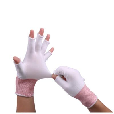 Cina Low Lint Half Finger Clean Room Glove Liners Ultra Thin And Breathable in vendita