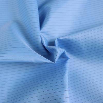 China Cleanroom 75D*75D 2.5mm Grid Fabric With 98% Polyester 2% Conductive Filament for sale