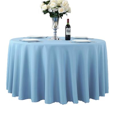 China Durable Wholesale Cheap White Polyester Round Table Cloth Banquet Party Wedding Tablecloth For Outdoor for sale