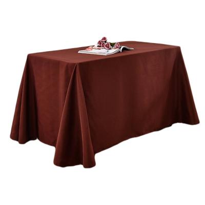 China Durable Cheap Washable Polyester 6ft Black Rectangular Tablecloth For Wedding for sale