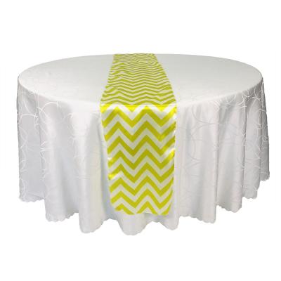 China Modern Stripe Design Banquet Damask Satin Polyester Table Hot Selling Cheap Silk Runners for sale