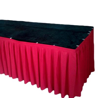 China Wholesale disposable cheap wedding banquet tablecloth washable polyester rectangle table separate skirt for sale