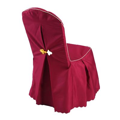 China Wholesale Durable Simple Style Polyester Jacquard Fabric Dining Universal Chair Cover Chair Set With Skirt for sale