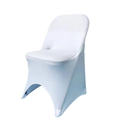 China Durable High Quality White Spandex Folding Chair Cover Stretch Fold Chair Cover Seat Cover For Banquet Wedding for sale