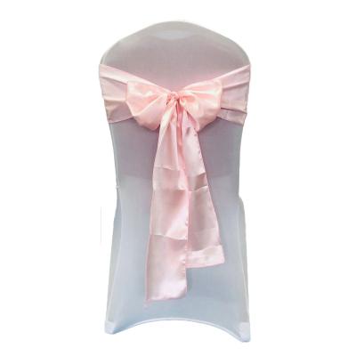 China New Design Durable Cheap Wedding Chair Sash Satin Chair Cover Decorative Sash For Banquet for sale