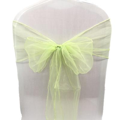 China Durable Banquet Organza Chair Covers Bows Sashes Band Wedding Chair Sash Buckles Cover for sale