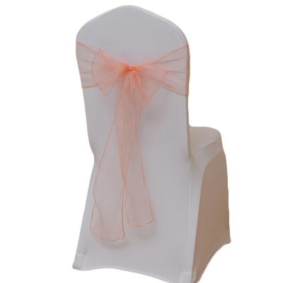 China Durable Cheap Chair Tie Sash Buckles Party Event Decoration Wedding Chair Covers Organza Chair Sashes for sale