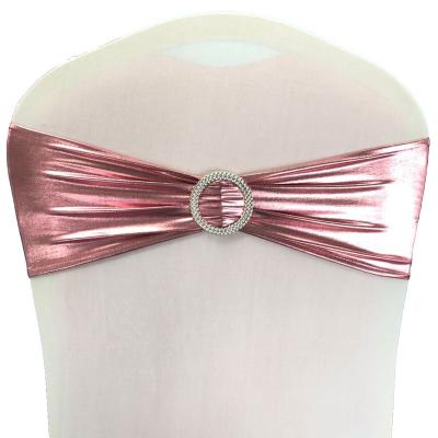 China Durable Rose Gold Chair Sashes Chair Bands for Hotel Wedding Reception Party Event Chair Cover Decoration for sale