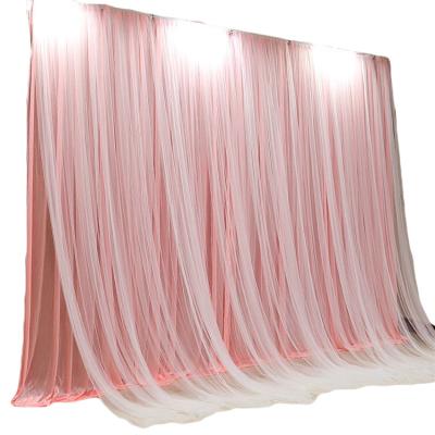 China Polyester Customized 10ft Satin Wedding Backdrop Curtains Elegant Satin Party Bottom Drape Curtain Wedding Decoration for sale