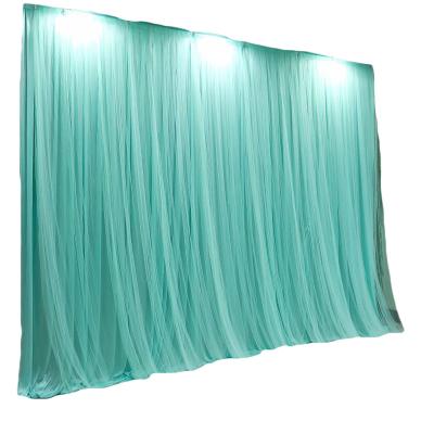 China Cheap Elegant Polyester Wholesale Fancy Wedding Backdrop Drape Satin Backdrop Curtain Wedding Decoration for sale