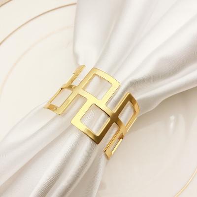 China Cheap Viable Wedding Banquet Gold Stainless Steel Factory Decorative Napkin Ring for sale