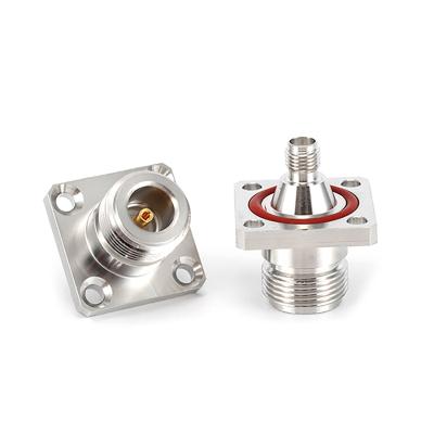 China Frequency Up To DC~11GHz High Performance Adapter RF Coaxial Connector Adapter N RF Female To SMA Female 4 Holes Flange for sale