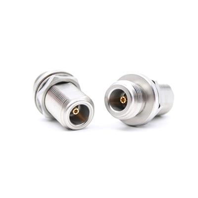 China Female Aerospace N To Female Bulkhead RF Coaxial Adapter Stainless Steel N-KYKMG for sale