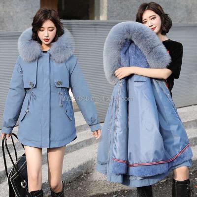 China Large Breathable Fur Winter Coat Thickened Parka Women Quilting Long Thin Winter Coat Down Cotton Ladies Down Parka Down Jacket Women for sale