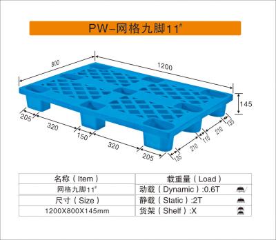 Chine LOGO en plastique résistant de Customerize de palettes de visage simple de 1200*800*145Mm imprimé à vendre