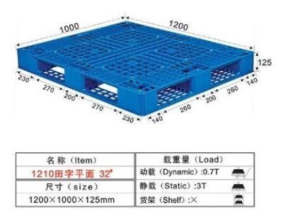 Cina Pallet di plastica resistenti QC3145 1200*1000*125mm di trasporto e dell'imballaggio in vendita