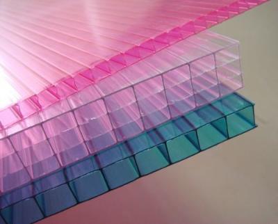 China Customized Pink / Blue / Orange Soundproof Polycarbonate Hollow Sheet For Stadiums for sale