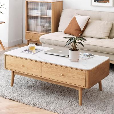 China New Design Adjustable (Height) Coffee Table Wire Wood Coffee Table With Metal Frame Living Room Furniture 2 Tier for sale