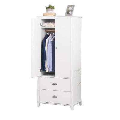 China 2 Door (Height)Adjustable Bedroom White Wardrobe With Drawers for sale