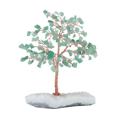 China China Crystal Wholesale Natural Crystal Craft Tree AVENTURINE Feng Shui Fortune Gem Tree Decorative Crafts for sale