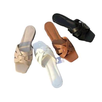 China Fashion Trend Superstarer Women's Latest Wholesale Summer Leather Flat Slipper Sandals for sale