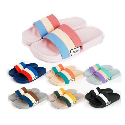 China Custom Causal Logo PVC Heel Anti-slippery Flat Slippers Summer Women Sleeper Eva Slippers Seller for sale