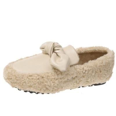 China China ODM/OEM Flat Women Flat Casual Shoes Spring Loafers Fur Flat Shoes for sale