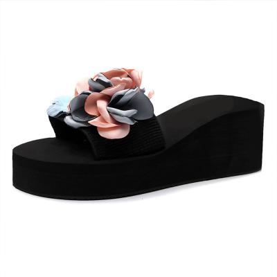 China Custom Women's Non-Slip Slippery Thick Soles Superstarer Wedge Flip Flop Flip Flop Slippers for sale