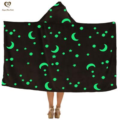 China Anti-Static Fluorescent Flannel Blankets, Glow Throw Blanket In Dark, Super Soft Fuzzy Plush Fleece Blanket for sale