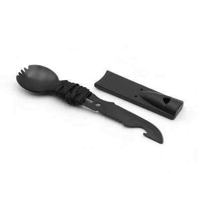 China For Camp Spork Tactical Emergency Stainless Steel Multifunctional Survival Camping With Knife Spoon Fork for sale