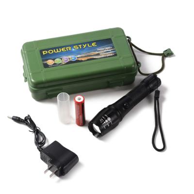 China Outdoor Tactical Flashlight Camping Rechargeable Battery And Charger Shockproof Or With Carry Case for sale