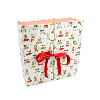 China Recyclable 2021 Christmas Gift Advent Calendar Luxury Fancy Box Happy Birthday Gift Boxes With Ribbon Closure for sale