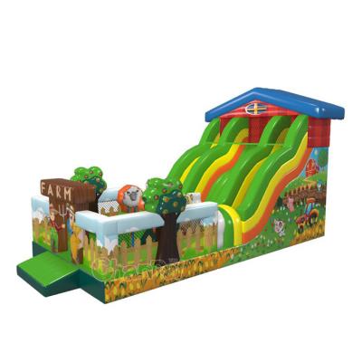 China Commercial/Rental Farm Theme Giant Grade Inflatable Slide For Sale For Kids for sale