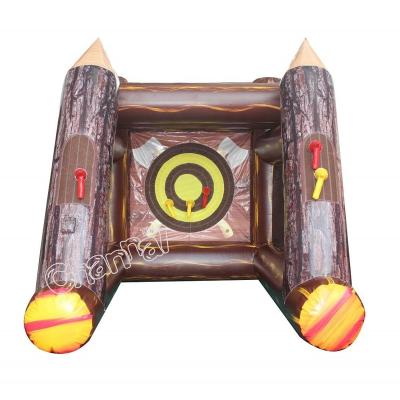 China Adult Party Door Sports Shooting Games/Outdoor Commercial Rental Bouncer Drop Inflatable Ax Game Interactive Sport Throwing Trhowing Games for sale